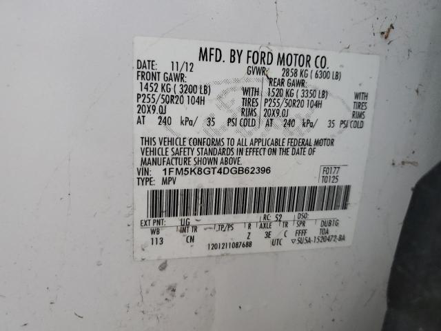 Photo 12 VIN: 1FM5K8GT4DGB62396 - FORD EXPLORER 