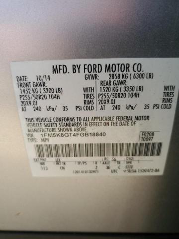 Photo 12 VIN: 1FM5K8GT4FGB18840 - FORD EXPLORER 