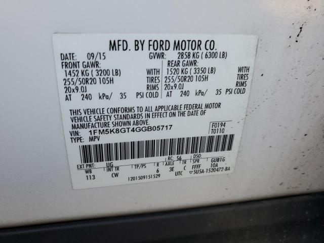 Photo 12 VIN: 1FM5K8GT4GGB05717 - FORD EXPLORER S 