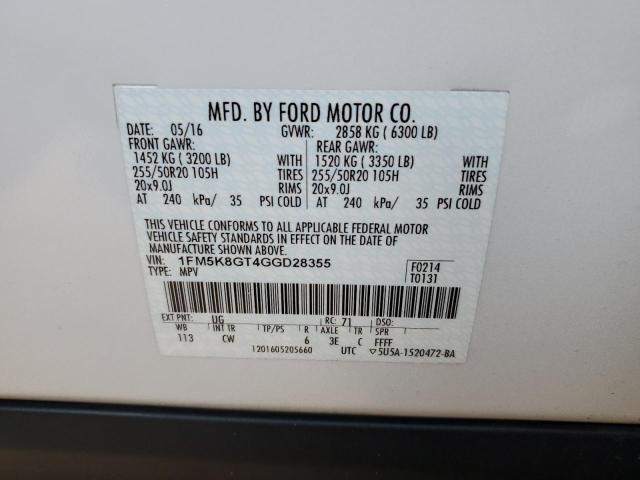 Photo 13 VIN: 1FM5K8GT4GGD28355 - FORD EXPLORER S 