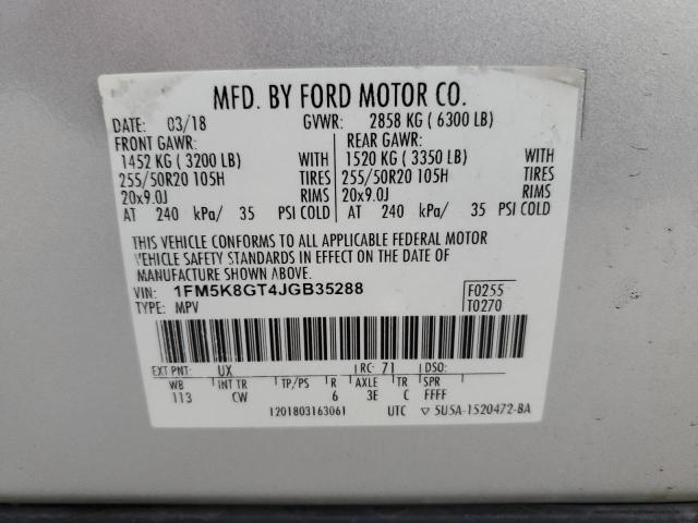 Photo 12 VIN: 1FM5K8GT4JGB35288 - FORD EXPLORER 