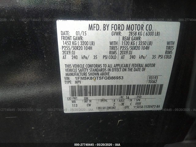 Photo 8 VIN: 1FM5K8GT5FGB86953 - FORD EXPLORER 