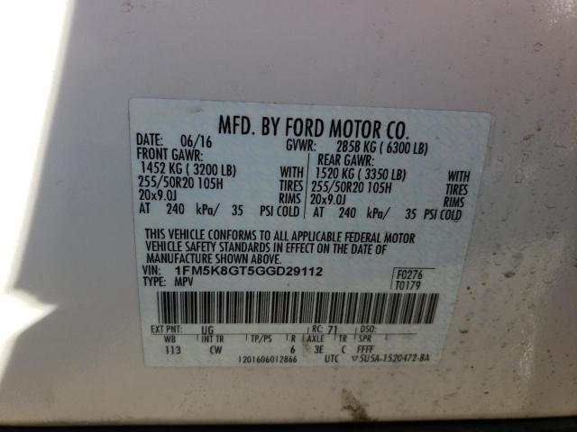 Photo 12 VIN: 1FM5K8GT5GGD29112 - FORD EXPLORER S 