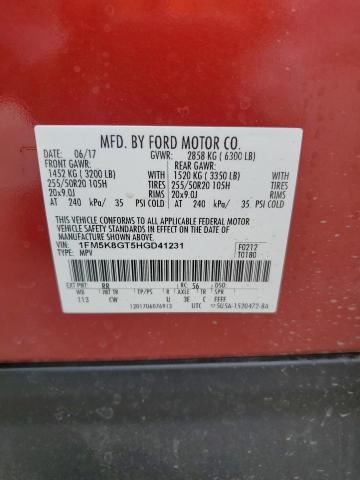 Photo 13 VIN: 1FM5K8GT5HGD41231 - FORD EXPLORER 