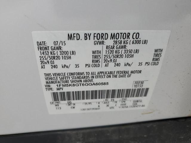 Photo 12 VIN: 1FM5K8GT6GGA60585 - FORD EXPLORER S 