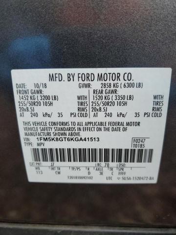 Photo 12 VIN: 1FM5K8GT6KGA41513 - FORD EXPLORER 