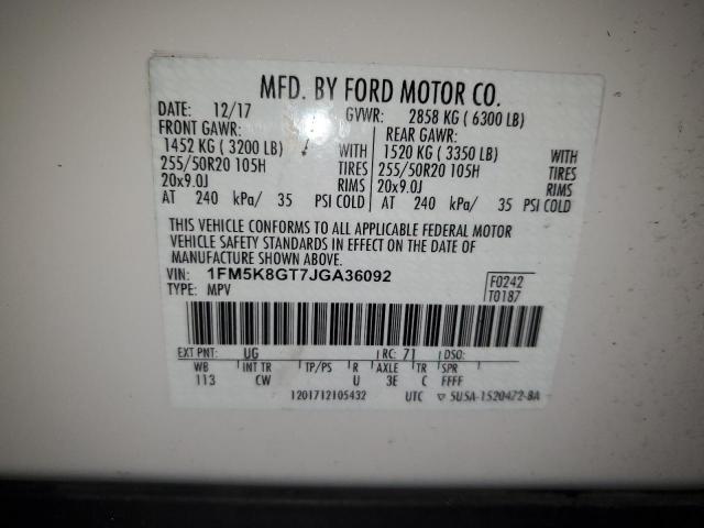 Photo 12 VIN: 1FM5K8GT7JGA36092 - FORD EXPLORER S 