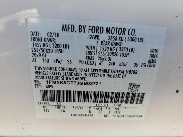 Photo 9 VIN: 1FM5K8GT7JGB02771 - FORD EXPLORER S 