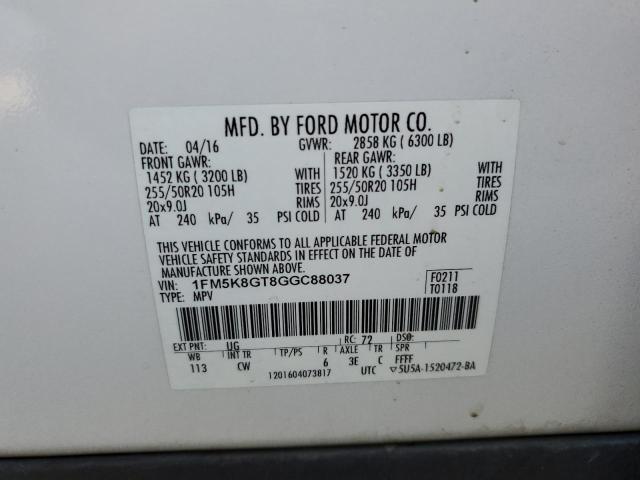 Photo 12 VIN: 1FM5K8GT8GGC88037 - FORD EXPLORER S 