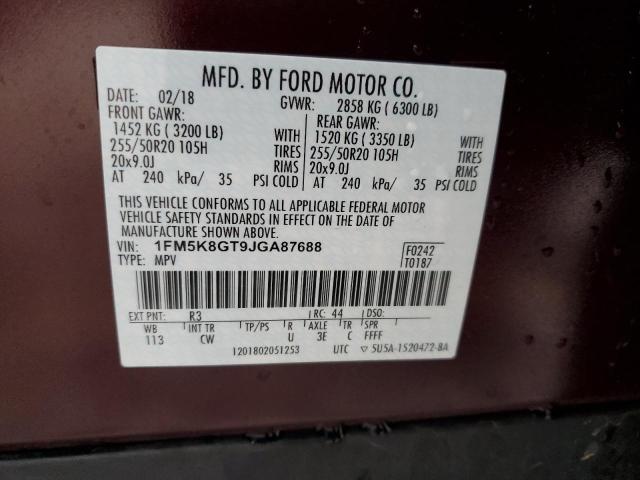 Photo 12 VIN: 1FM5K8GT9JGA87688 - FORD EXPLORER 