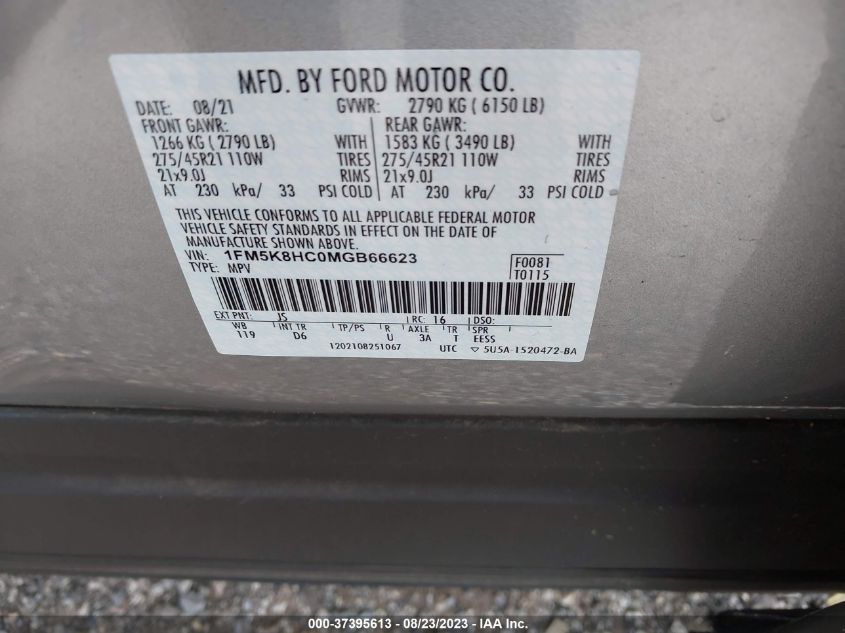 Photo 8 VIN: 1FM5K8HC0MGB66623 - FORD EXPLORER 