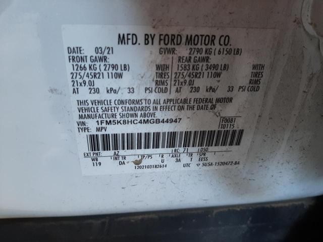 Photo 12 VIN: 1FM5K8HC4MGB44947 - FORD EXPLORER P 