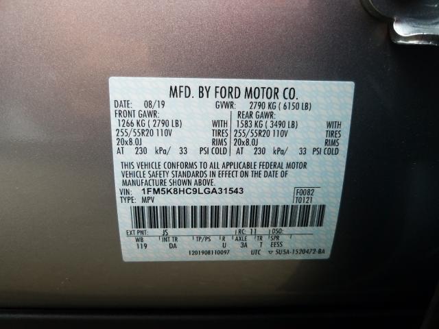 Photo 9 VIN: 1FM5K8HC9LGA31543 - FORD EXPLORER P 