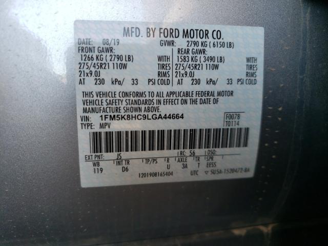 Photo 9 VIN: 1FM5K8HC9LGA44664 - FORD EXPLORER 