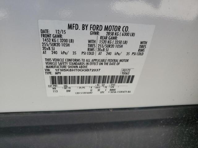 Photo 11 VIN: 1FM5K8HT0GGB72037 - FORD EXPLORER 