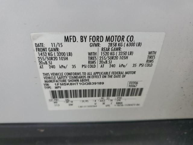 Photo 12 VIN: 1FM5K8HT1GGB39189 - FORD EXPLORER P 