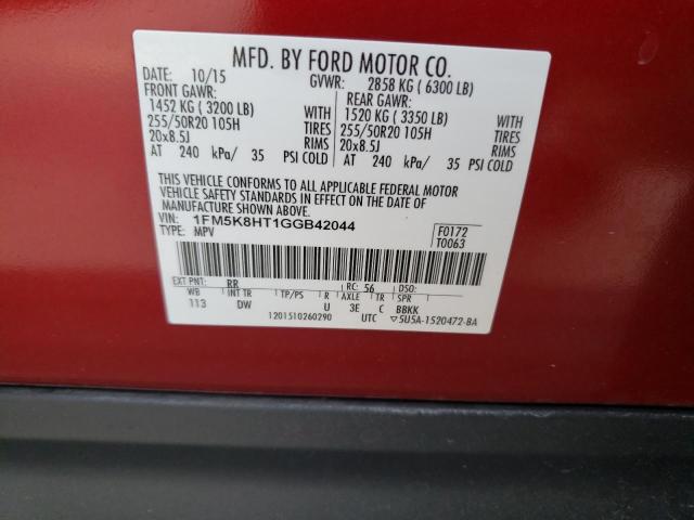 Photo 12 VIN: 1FM5K8HT1GGB42044 - FORD EXPLORER P 