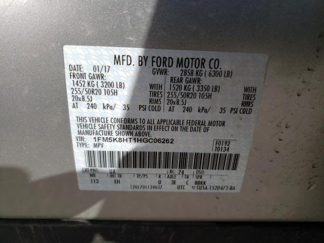 Photo 9 VIN: 1FM5K8HT1HGC06262 - FORD EXPLORER P 