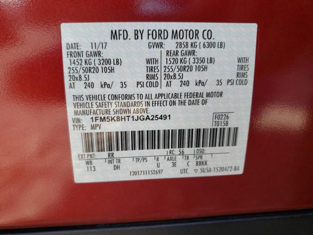 Photo 9 VIN: 1FM5K8HT1JGA25491 - FORD EXPLORER P 