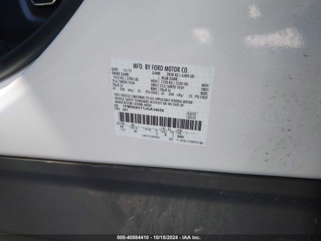 Photo 8 VIN: 1FM5K8HT1JGA34658 - FORD EXPLORER 