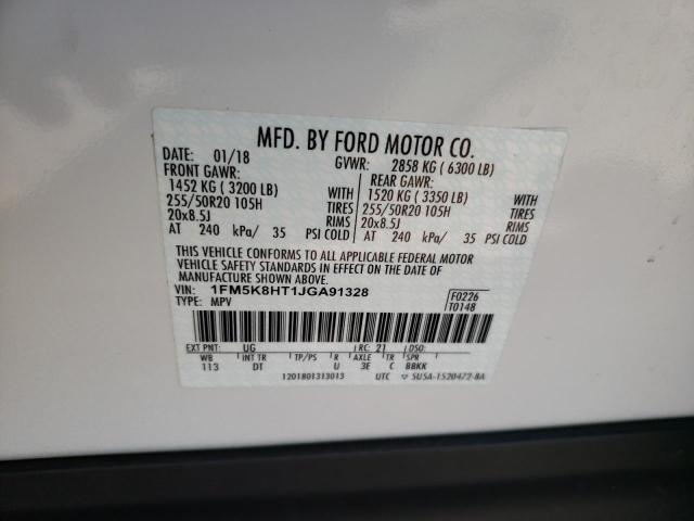 Photo 9 VIN: 1FM5K8HT1JGA91328 - FORD EXPLORER P 