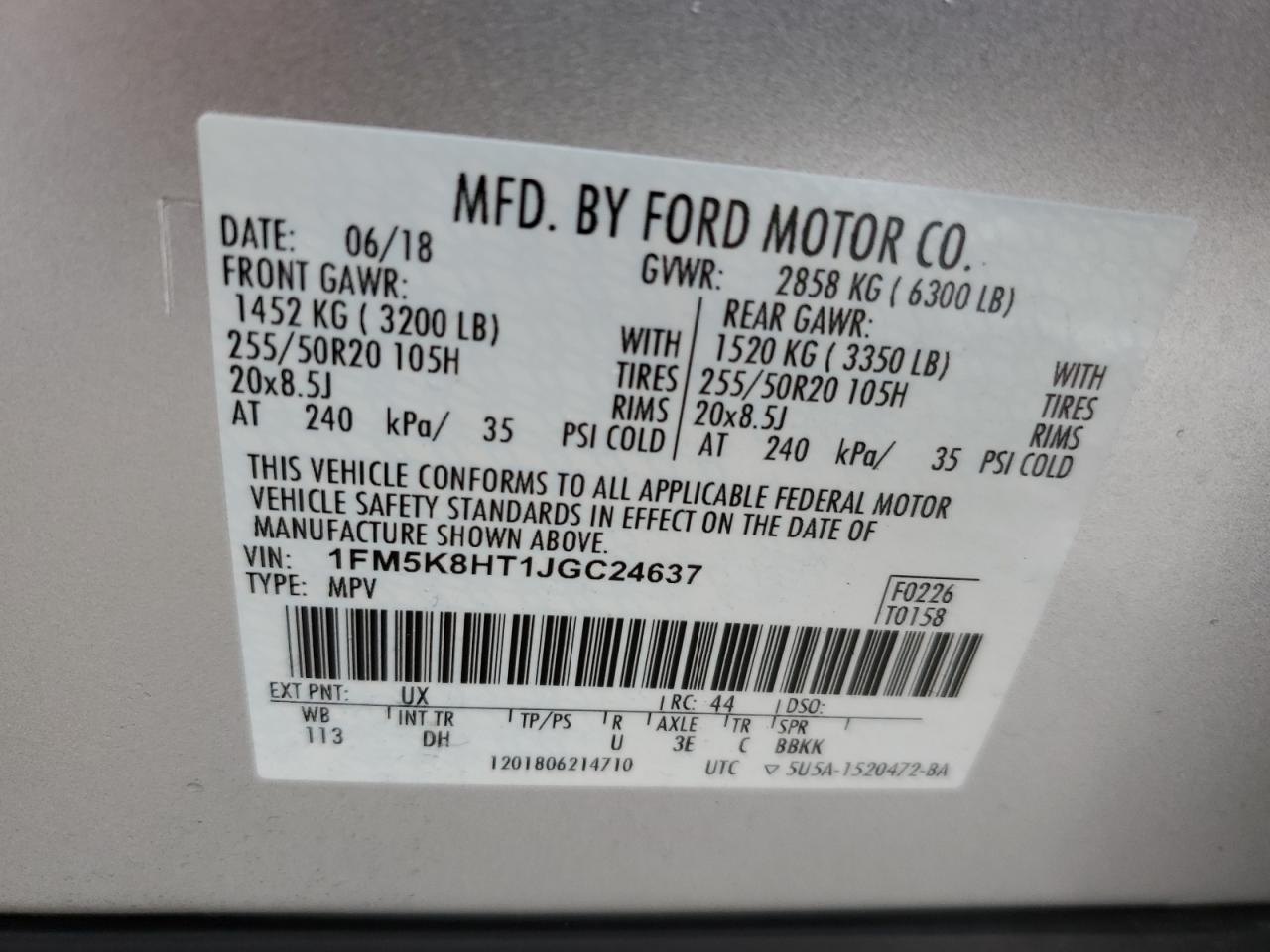 Photo 13 VIN: 1FM5K8HT1JGC24637 - FORD EXPLORER 