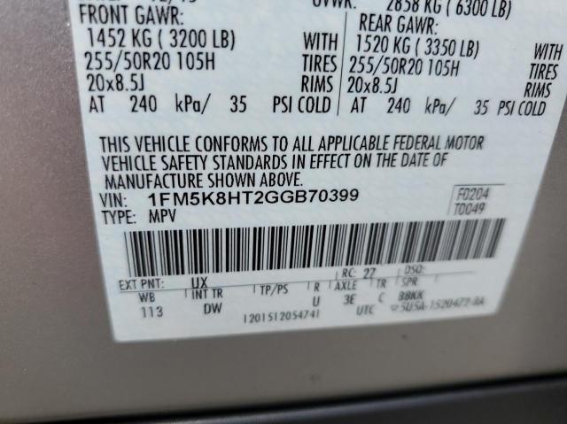 Photo 9 VIN: 1FM5K8HT2GGB70399 - FORD EXPLORER P 