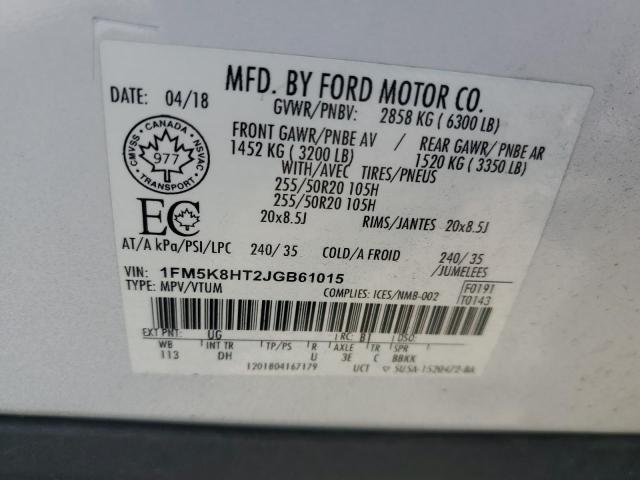 Photo 12 VIN: 1FM5K8HT2JGB61015 - FORD EXPLORER P 