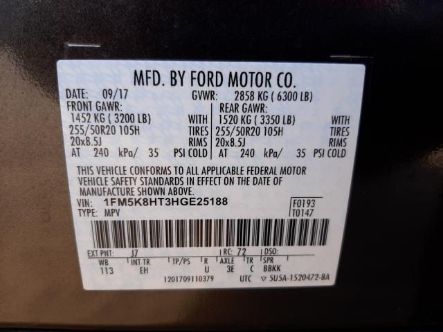 Photo 9 VIN: 1FM5K8HT3HGE25188 - FORD EXPLORER 