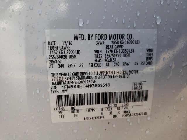 Photo 12 VIN: 1FM5K8HT4HGB59518 - FORD EXPLORER P 