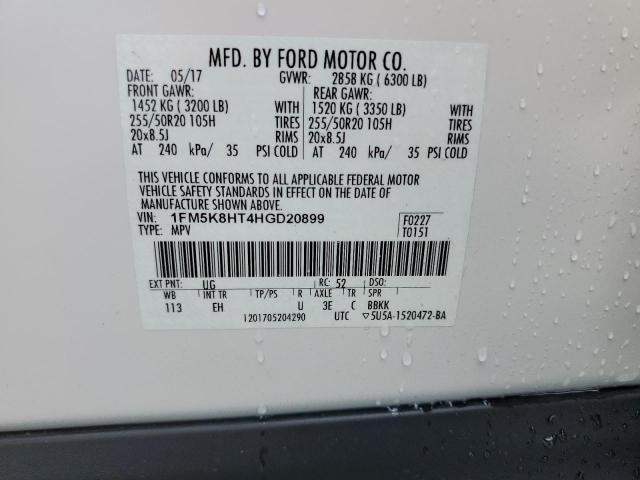 Photo 12 VIN: 1FM5K8HT4HGD20899 - FORD EXPLORER P 