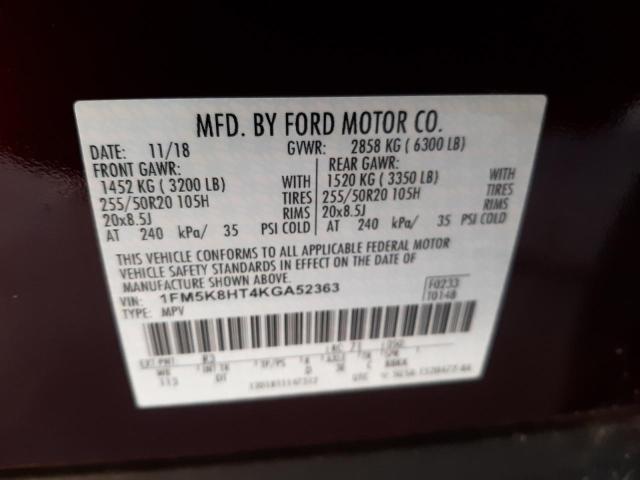 Photo 12 VIN: 1FM5K8HT4KGA52363 - FORD EXPLORER P 