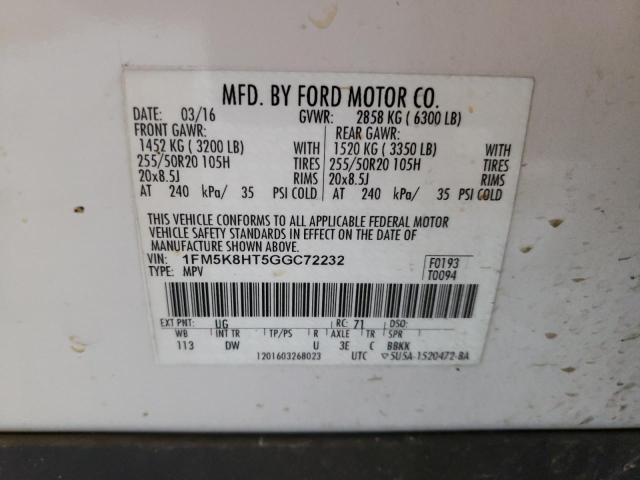 Photo 13 VIN: 1FM5K8HT5GGC72232 - FORD EXPLORER 