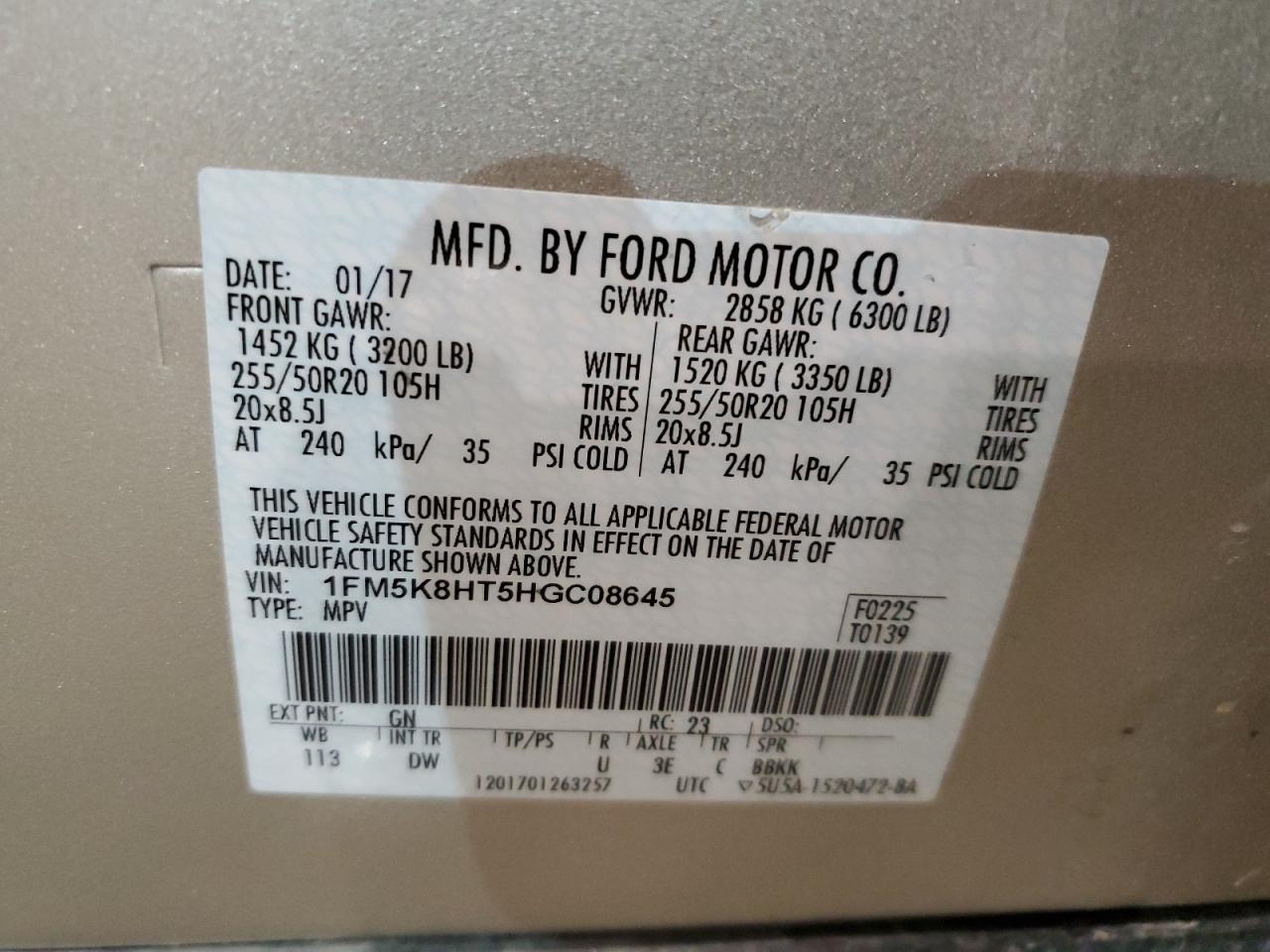 Photo 11 VIN: 1FM5K8HT5HGC08645 - FORD EXPLORER 