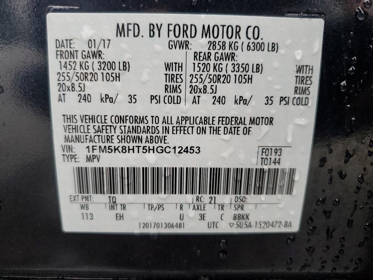 Photo 12 VIN: 1FM5K8HT5HGC12453 - FORD EXPLORER 