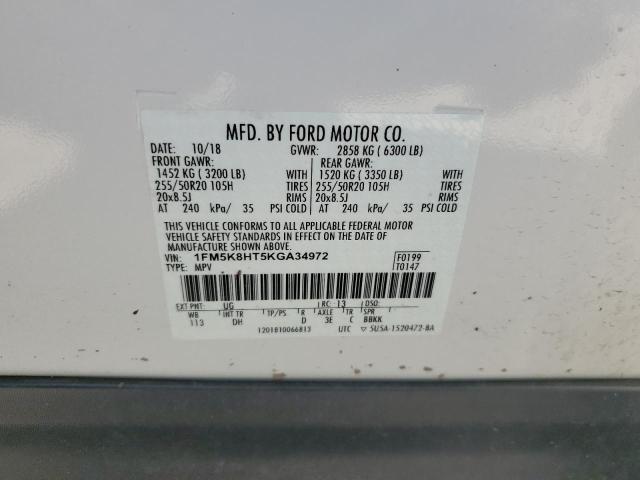 Photo 13 VIN: 1FM5K8HT5KGA34972 - FORD EXPLORER P 