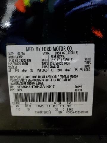 Photo 12 VIN: 1FM5K8HT6HGA14917 - FORD EXPLORER P 