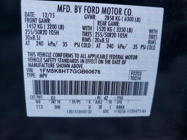 Photo 9 VIN: 1FM5K8HT7GGB60676 - FORD EXPLORER P 