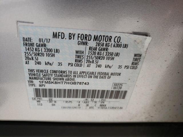 Photo 9 VIN: 1FM5K8HT7HGB78743 - FORD EXPLORER P 