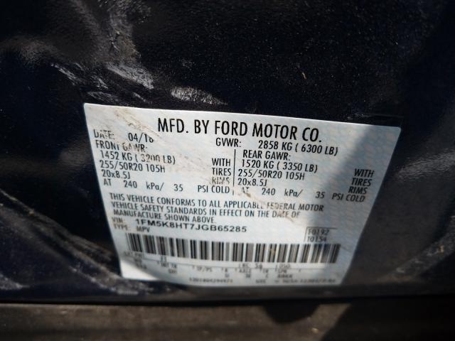 Photo 9 VIN: 1FM5K8HT7JGB65285 - FORD EXPLORER P 