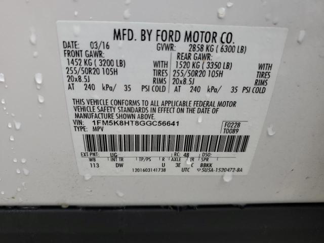 Photo 12 VIN: 1FM5K8HT8GGC56641 - FORD EXPLORER 