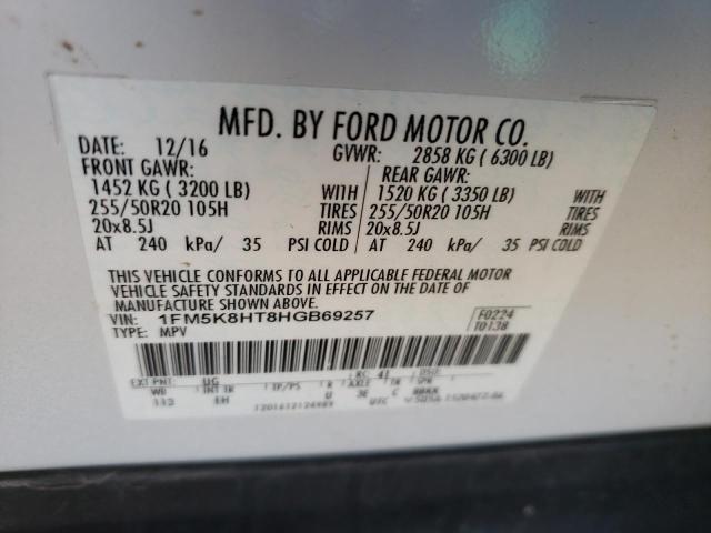 Photo 9 VIN: 1FM5K8HT8HGB69257 - FORD EXPLORER P 