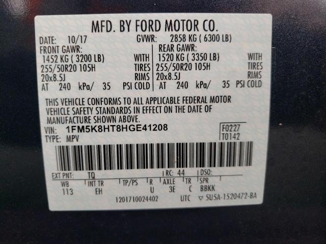 Photo 12 VIN: 1FM5K8HT8HGE41208 - FORD EXPLORER P 