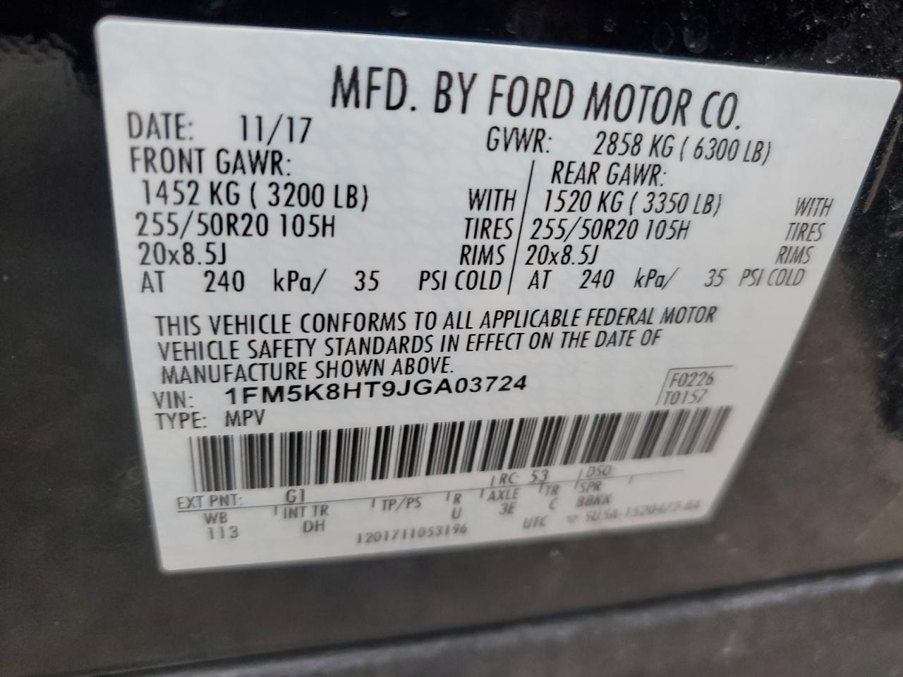 Photo 12 VIN: 1FM5K8HT9JGA03724 - FORD EXPLORER 