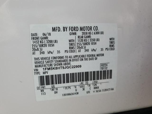 Photo 13 VIN: 1FM5K8HT9JGC22909 - FORD EXPLORER P 