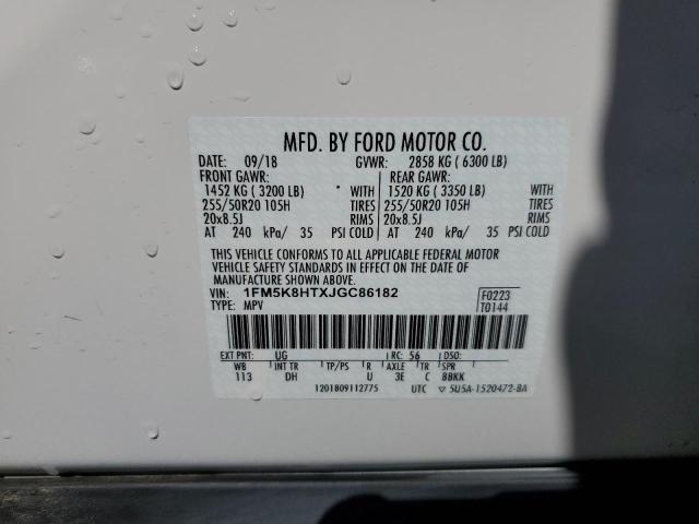 Photo 12 VIN: 1FM5K8HTXJGC86182 - FORD EXPLORER P 