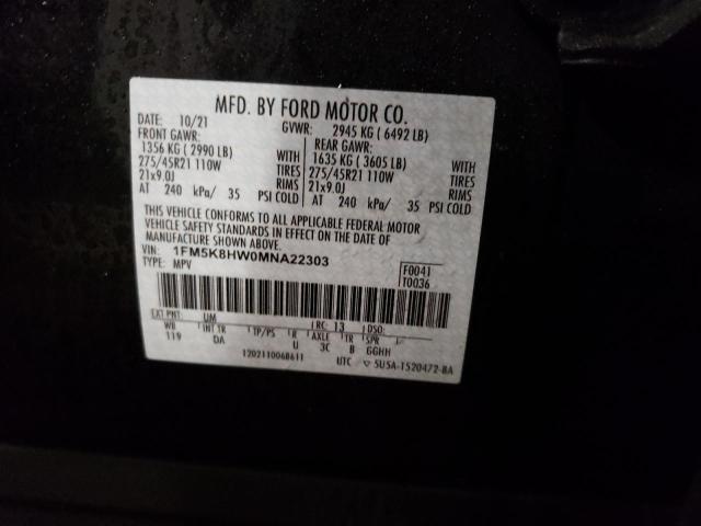 Photo 12 VIN: 1FM5K8HW0MNA22303 - FORD EXPLORER P 