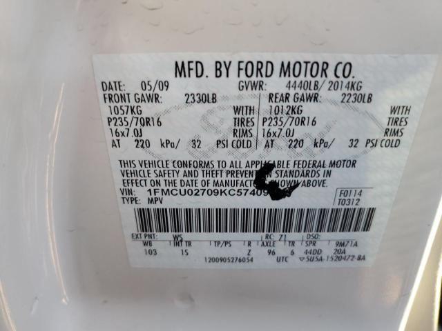 Photo 12 VIN: 1FMCU02709KC57409 - FORD ESCAPE 