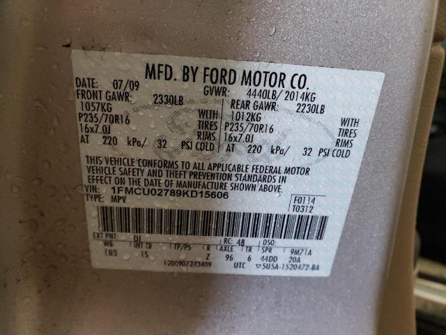 Photo 9 VIN: 1FMCU02789KD15606 - FORD ESCAPE XLS 