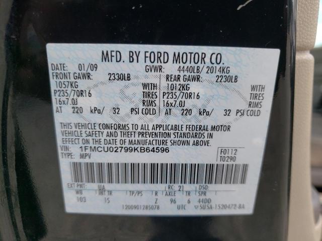 Photo 9 VIN: 1FMCU02799KB64596 - FORD ESCAPE 